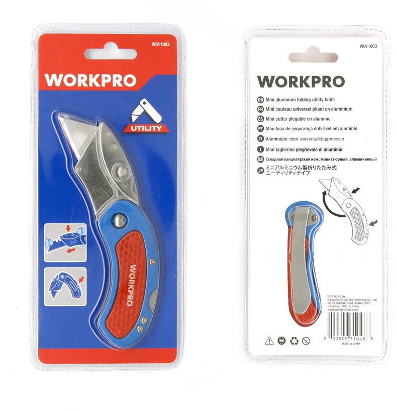 WORKPRO Мини ножи универсальный нож алюминиевая ручка складной нож с 10 шт. дополнительные лезвия