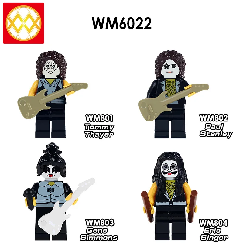 4 шт./партия, блоки для Ghostbusters Daimos Voltes kiss band, DJ Buttercup horror, аниме, подарок, модель для строительства, кирпичи, детские игрушки для детей