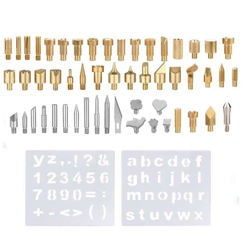 

55 Pcs Soldering Iron Set Pen Kit Hot Flower Head Engraving Engraving Cutter Head Iron Head Engraving Head