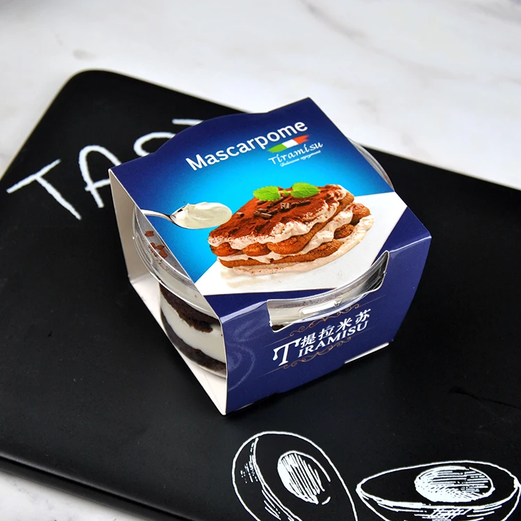 cup lid sleeve2 50 шт., высокое качество, 150 мл, креативная посылка Tiramisu, чашки для выпечки, Прозрачный Пудинг, йогурт, желе, десерт, пластиковая чашка с крышкой - Цвет: cup lid sleeve2