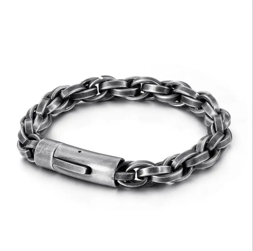 Модные ювелирные изделия из нержавеющей стали, винтажный браслет из титановой стали, мужской модный Индивидуальный простой браслет
