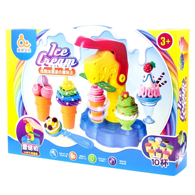 

Qu way Cool Ice Cream Clay Children Ultra-Light Non-toxic Colored Clay Handmade DIY Clay with Tool Kit