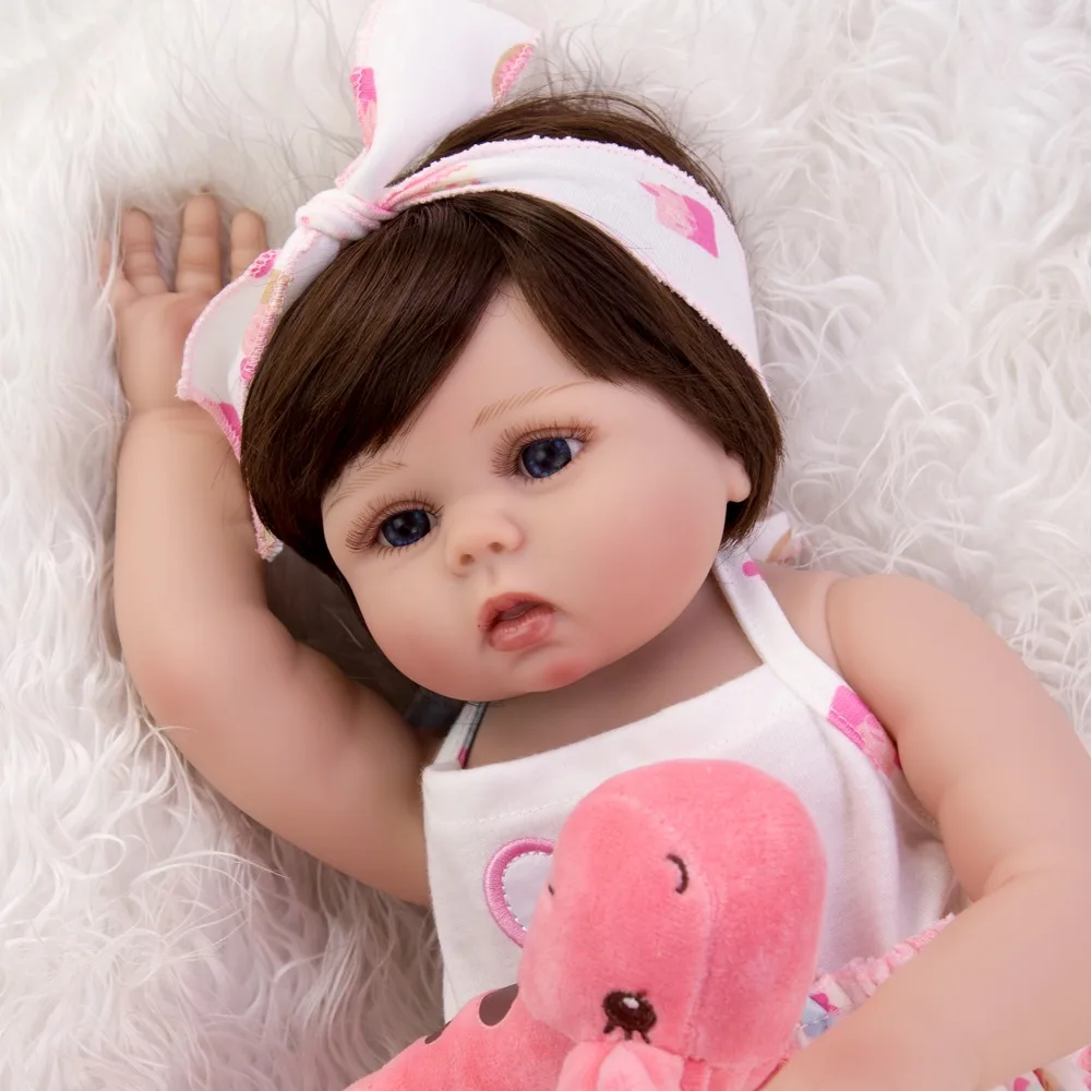 KEIUMI 19 дюймов Reborn Baby Dolls Menina полное Силиконовое виниловое тело Водонепроницаемая Кукла Reborn 45 см для подарки на день рождения и Рождество