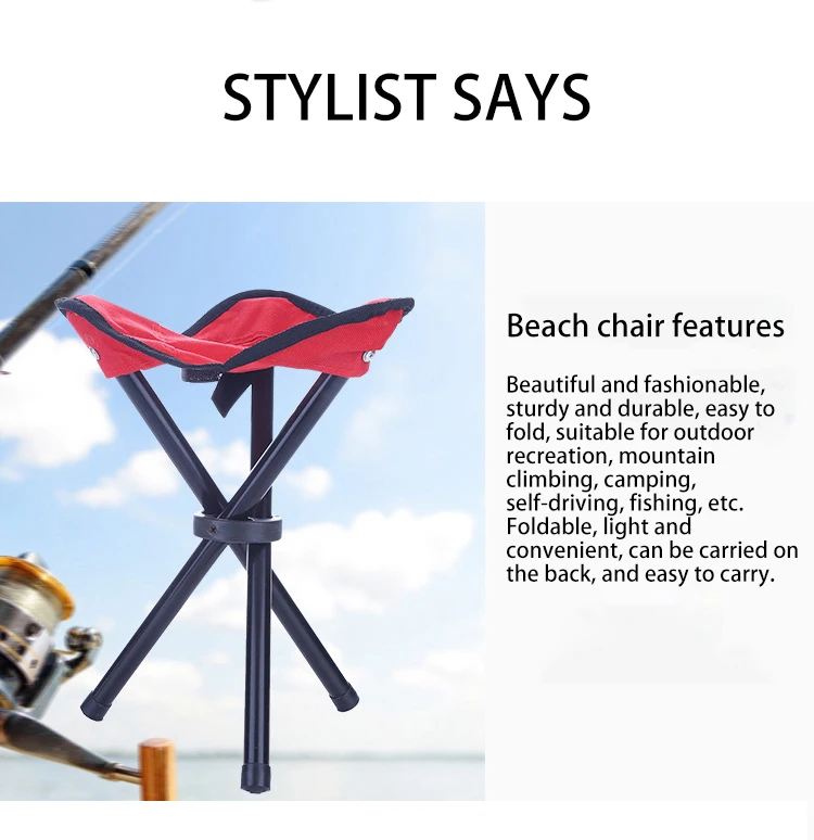Outdoor Leisure Portable Folding Chair Three-Legged Stool Camping Travel Picnic Outdoor Activities Fishing Accessories