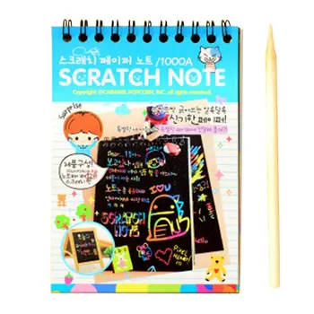 

School Supplies Toy Novelty Black Blank Children Cute Stationery Kids DIY Notepad Scratch Sketch Drawing Book Graffiti Painting