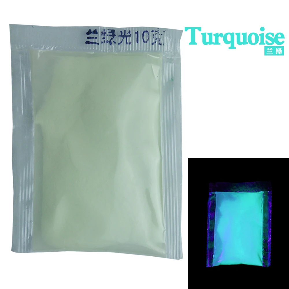 

10g Turquoise Color Luminous Paint Fluorescence DIY Noctilucent Powder for Party Creative Glow In Dark Decorations