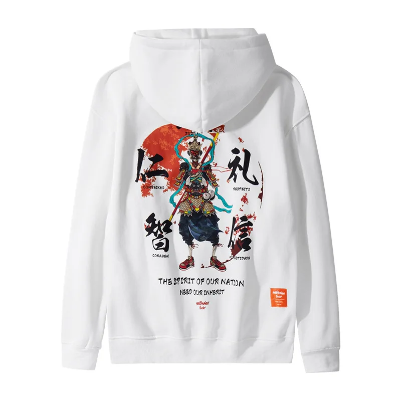 

Chinese Fashion Characters Printed Hoodie For Men Cartoon Anime Hip Hop Streetwear Harajuku Kanji Oversize Fleece Sweater Wear