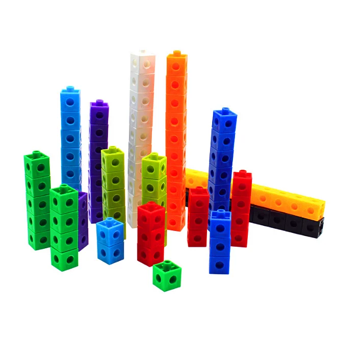 100pcs 10colors Multilink Linking Counting Cubes Snap Blocks Teaching Math Aids Manipulative Kids Early Education DIY Toy