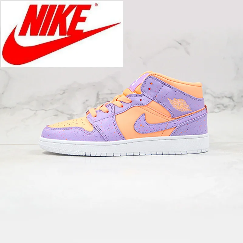 Женские удобные баскетбольные кроссовки Nike Air Jordan 1 MID AJ1 амортизирующие для