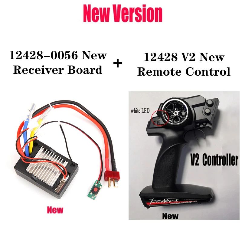 New Version WLtoys 12428 12427 RC Car Spare Parts Receiving board 12428  0056 Telecontroller V2 2.4G Remote Controller 12428 0343|Parts   Accessories| - AliExpress