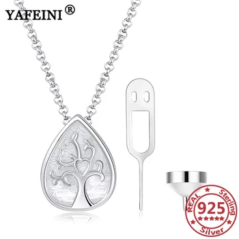 شراءYAFEINI 925 Sterling Silver Life Of Tree Leaf Pendant Urn Necklaces For Ash Memorial Pet Urn Necklace Cremation Jewelry Keepsake
