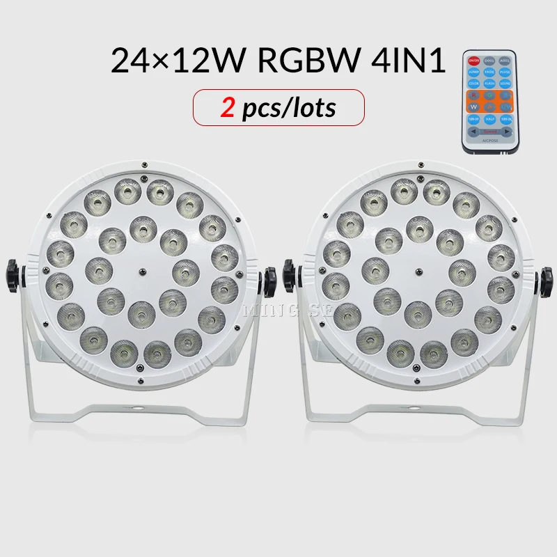 2Pcs/lots 24x12w RGBW 4in1 Led Par Light Remote Control DMX512 DJ Par Equipment Party Dyeing Led Stage Lights Disco Lighting
