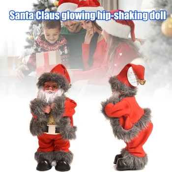 

Glowing Hip-shaking Electric Music Santa Claus Doll Rotating Toy Christmas Decoration 66CY