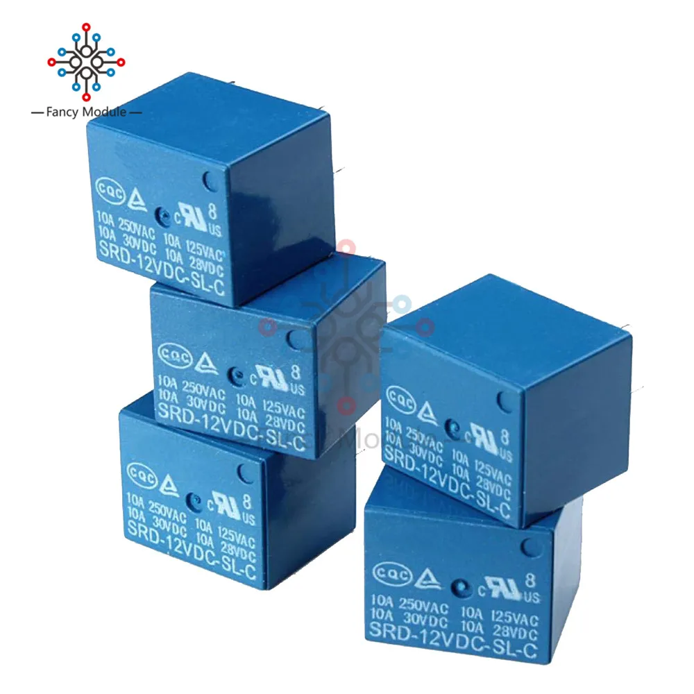5 шт./лот 12 В DC релейный модуль плата PCB SRD12VDCSLC контактов для бытовой техники