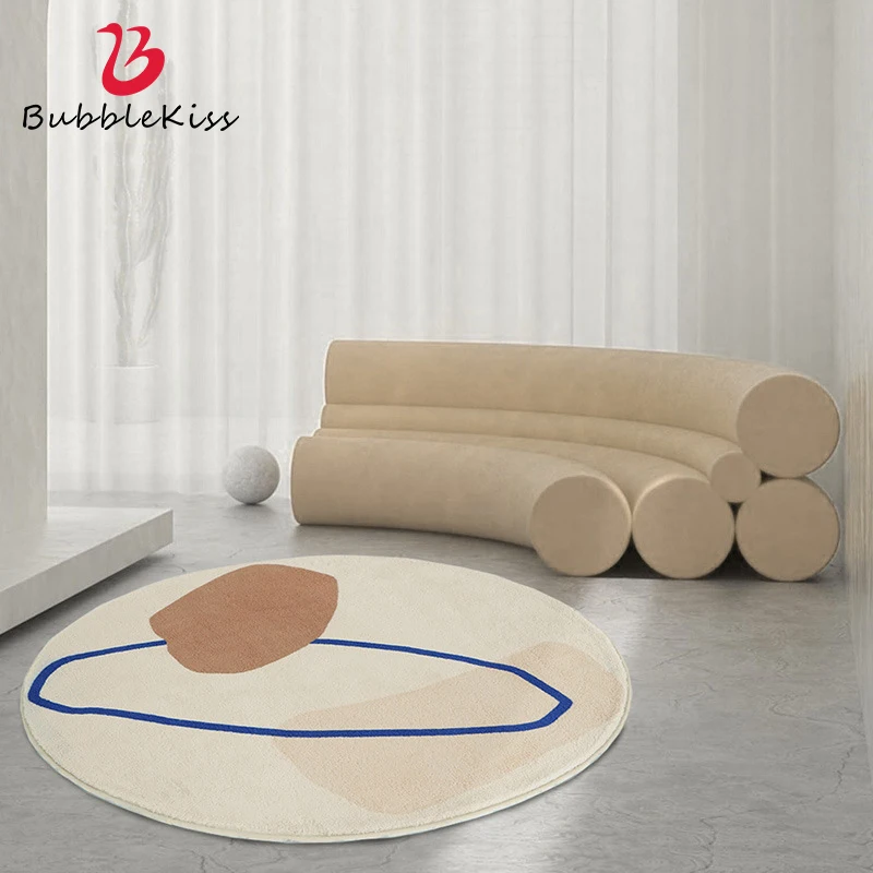 

Bubble Kiss Abstract Pattern Round Kids Bedroom Carpets Sofa Tatami Bedside Rugs Lamb Cashmere Home Living Room Non-Slip Carpet