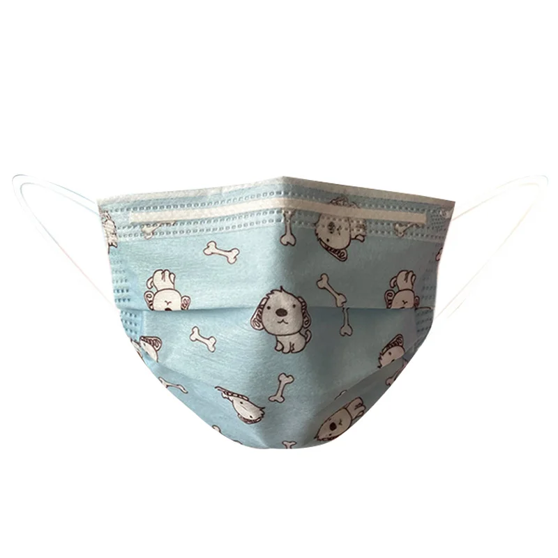 

50Pcs Children's Face Mask Kid Non-Woven 3-Ply Face Mask Disposable Printed Mask