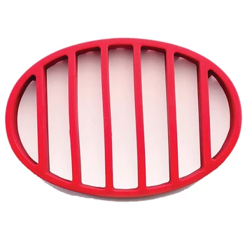 

Red Oval Silicone Roast Rack Silicone Grill Grill Tray Rack Turkey Mat