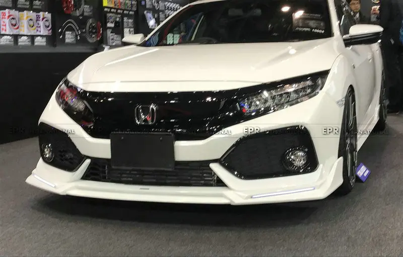 Для Civic FK7 хэтчбек БТЗ стиль углеродное волокно Передняя губная отделка