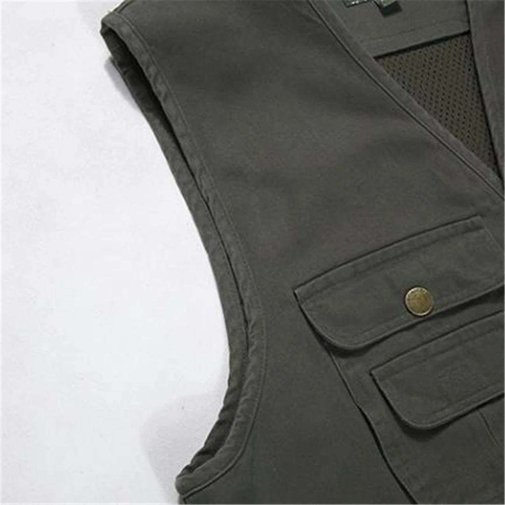 Человек размера плюс повседневные хлопковые жилеты мужской свободный Осенний