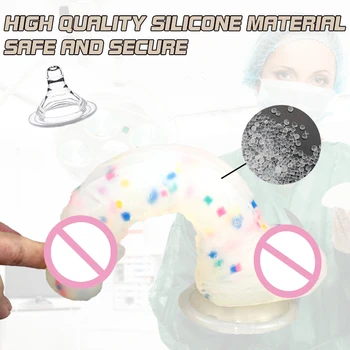 Jelly Multicolour Dildo for Female Masturbation Strong Suction Cup Penis Sex Toy for Women Massage Realistic Penis G-Spot Orgasm 5