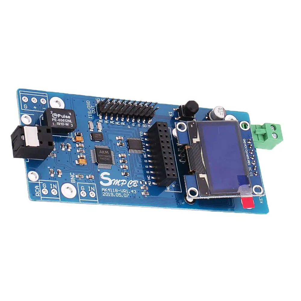 Digital Receiver Board AK4118 Audio Decoder DAC SPDIF to IIS Coaxial Optical USB AES EBU Input XMOS Amanero with 1.3inch OLED