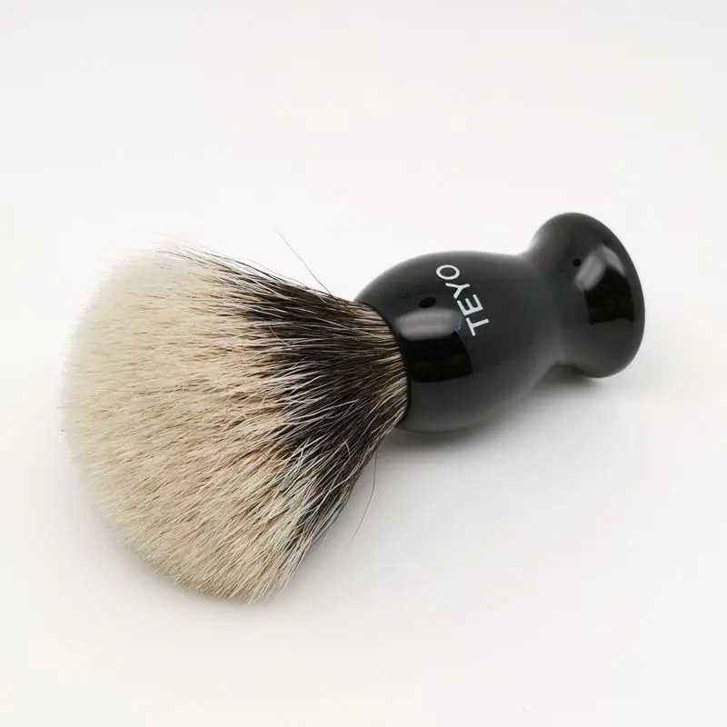 TEYO Shaving Brush of Two Band Silvertip Finest Badger Hair Perfect for Wet Shave Cream Beard Brush TEYO Shaving Brush of Two Band Silvertip Finest Badger Hair Perfect for Wet Shave Cream Beard Brush