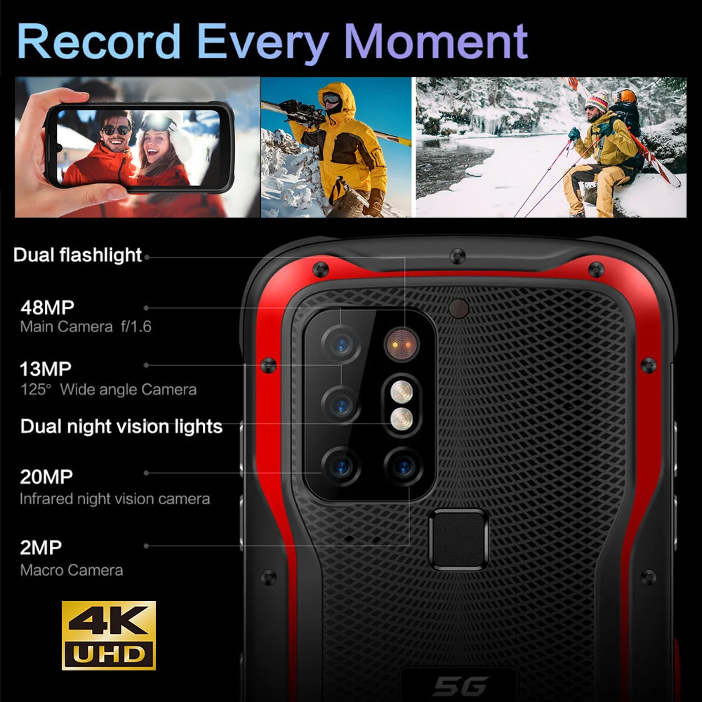 CONQUEST S20 5G Night Vision Smartphone IP68 Waterproof 48MP Four Camera 8GB RAM 256GB ROM 6.3 Inch Global Version Mobile Phones