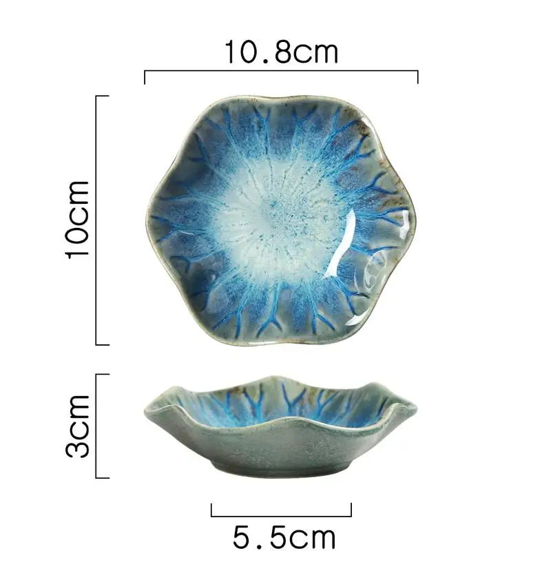 Японская измененная обжиганием в печи керамическое блюдце соус блюдо горячий горшок соус блюдо домашняя кухонная посуда - Цвет: A1