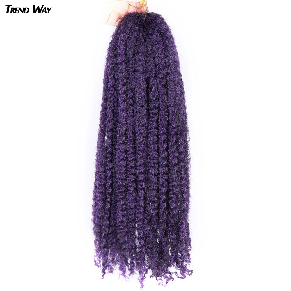 18Inch Synthetic Afro Puff Marley Braids Hair Long Crochet Kinky Curly Hair Wonder Lady Extensions Blonde Grey Red Summer