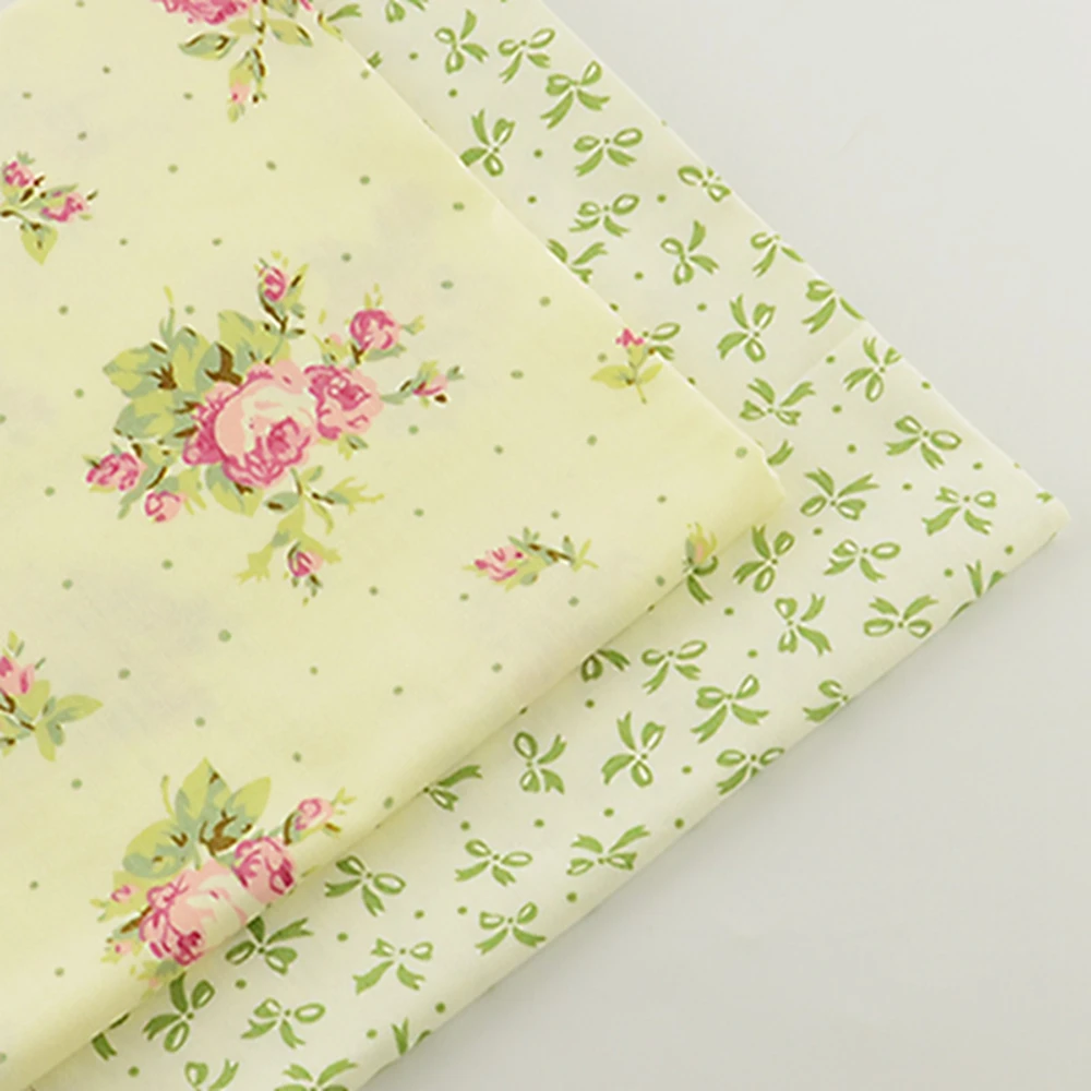 2 Pieces Tose Bow 40cmx50cm Cotton Fabric Patchwork Fabrics Quilting Bedding Home Textile Sewing Material Tecido Tissue Tida | Дом и сад
