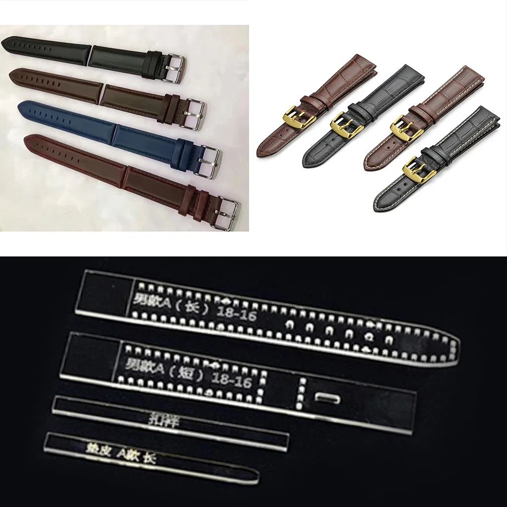 4 Pieces Handmade Watch Strap Band Patterns Leather Craft Clear Acrylic Templates