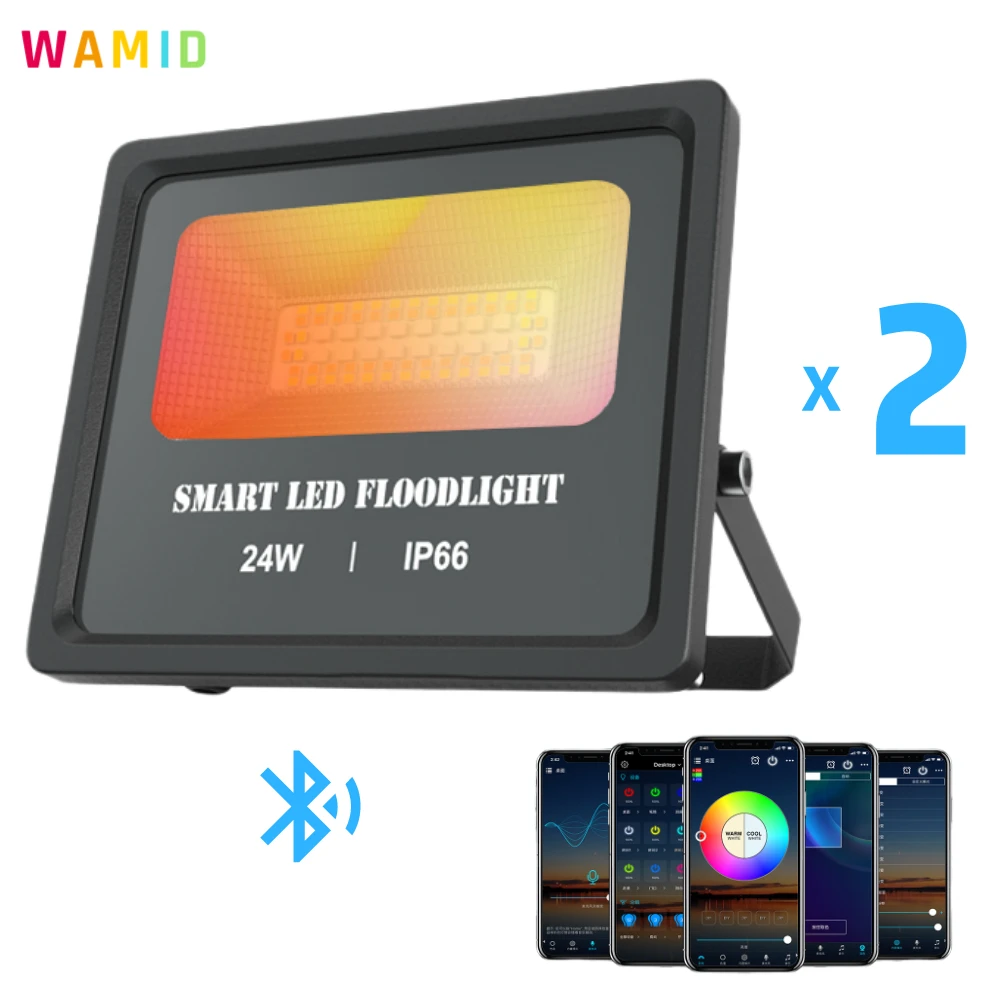 Умный светодиодный прожектор уличный светильник RGB 24 Вт Bluetooth 4 0 управление через