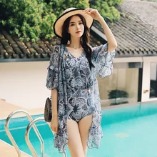 Женский Монокини сдельный купальный костюм с принтом купальник купальный костюм летние сексуальные купальники с закрытой крышкой