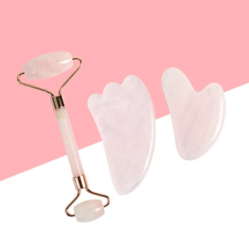 

Jade Roller Face Massager Lift Slimmer Facial Roller Shaper Massage Rose Quartz Natural Stone Crystal Slimming Skin Care Tool