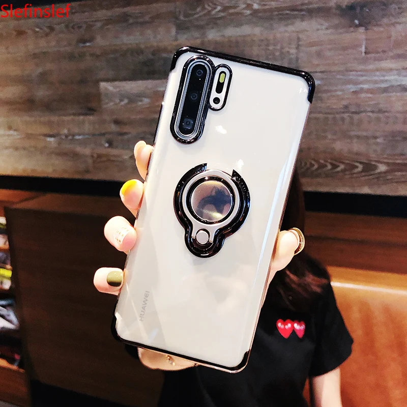 Чехол для Huawei P20 lite P30 Pro Lite металлический кольцевой держатель магнитный