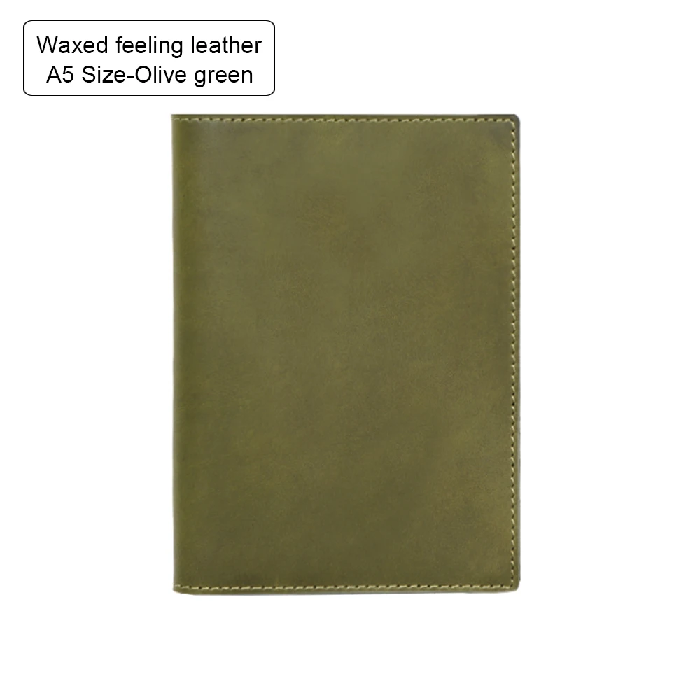 Натуральная кожа блокнот планировщик обложка книги A5 B6 A6 для MD дневник Bullet Journal Рисование Sketchbook - Цвет: Olive Green A5