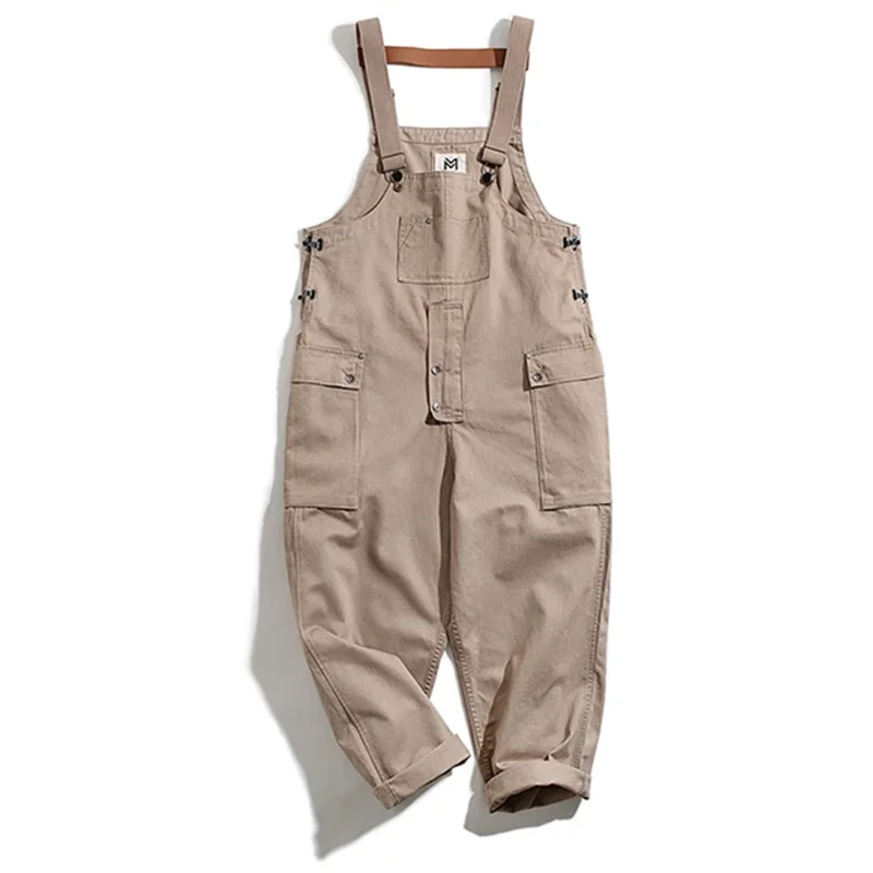Men's Loose Cargo Bib Overalls Pants Multi Pocket Overall Men Casual