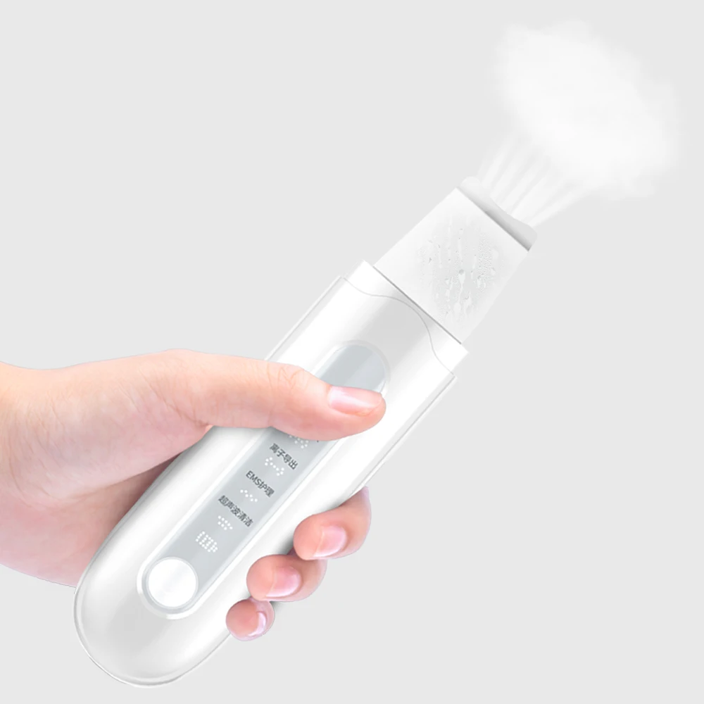 Ultrasonic Skin Scrubber Vibration Face Spatula Pulse Massager Cleaning Skin Scrubber Facial Cleaner Peeling Pore Cleaner