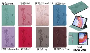 

With Wallet Card PU Leather Flip Cover For Apple ipad pro 11 2018 High Quality Smart Folio Protective Shell Funda+Stylus Pen.