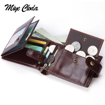 

New men's business oil wax leather retro first layer cowhide wallet multi-card bit clutch bag