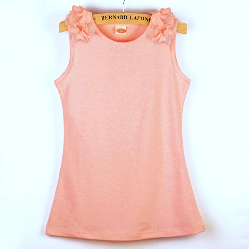 Summer New Baby Girls dress Girls Sleeveless Flower Princess Dress Dress Solid Color kids Baby casual dress 1-6Y