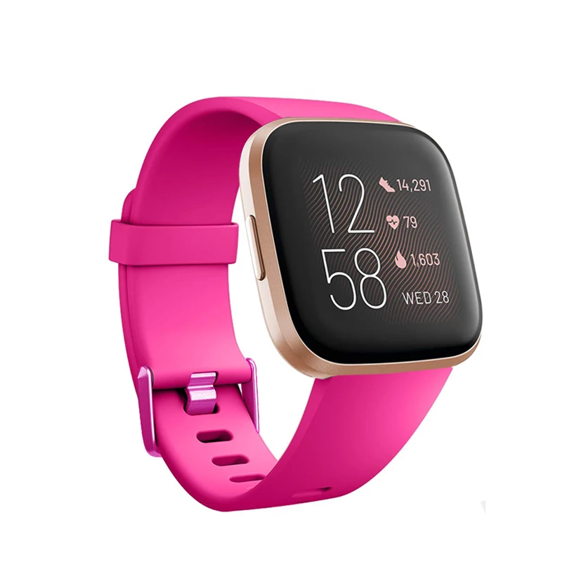 Baaletc для Fitbit Versa/Versa 2 сменные полосы цветной ремешок на запястье спортивный стиль с отверстиями мягкий материал умные часы браслет - Цвет: red