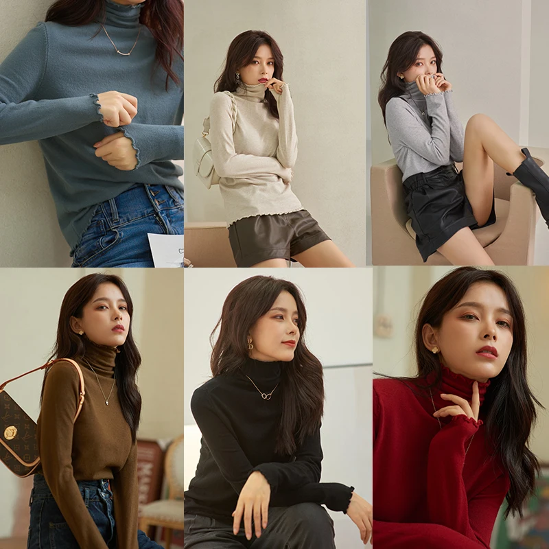 Winter Sweaters Pullovers Turtleneck MISHOW Women Warm Fahion Casual 6-Colors Solid 