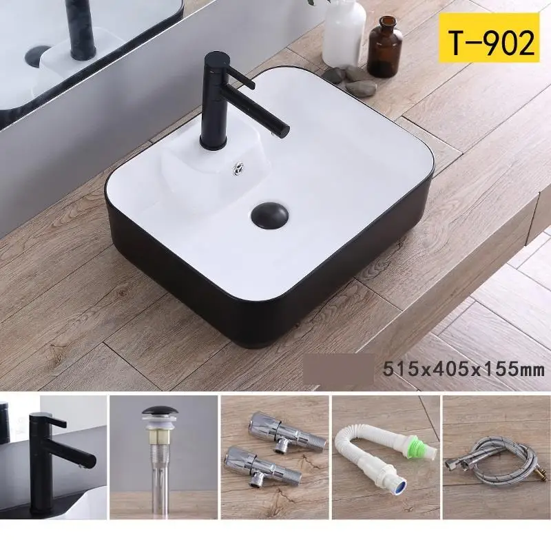 Fregadero Waschtisch Sobre Encimera Lavandino Bagno судно Wastafel Black Salle De Bain Evier туалетный столик Lavabo раковина для ванной комнаты - Цвет: MODEL F