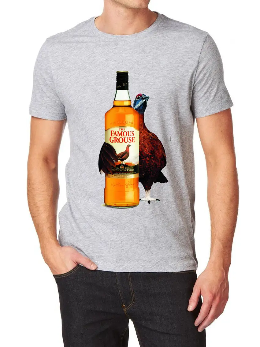 Знаменитая футболка с логотипом Grouse scocky Whisky Fruit Of The Loom, S Xxl, брендовая мужская футболка с короткими рукавами, облегающая Мужская футболка