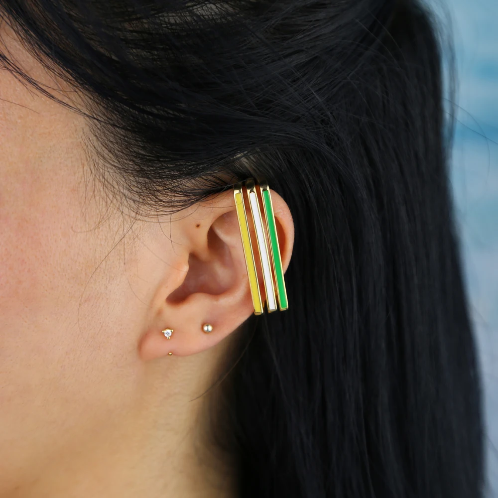 

neon colorful enamel earring for women gorgeous European fashion female jewelry no piercing clip earrings