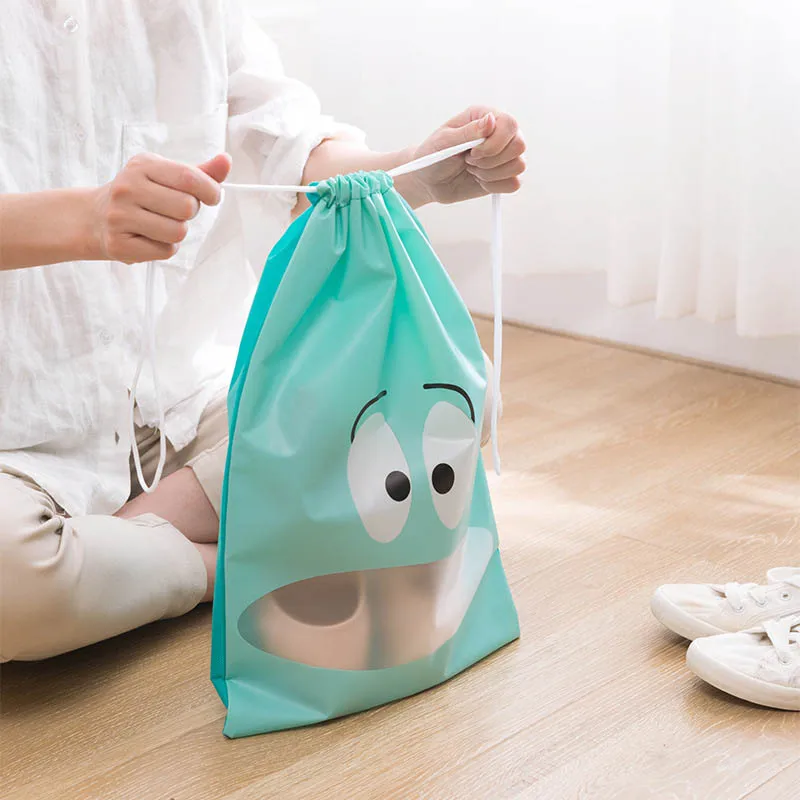 Shoes Bag Organizer Drawstring-Pouch Waterproof Cartoon Cute Travel Dustproof-Cover Laundry