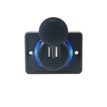 

Hot Dual USB Car Motorcycle RV Boat Charger 3.1A 12/24V Power Adapter Car Cigarette Lighter Socket Quick Charger Car Interior