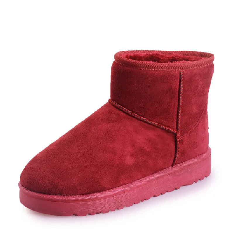 Самых лучших брендов Высокое качество в австралийском стиле зимние женские сапоги Кожаные ботильоны из коровьего спилка Женская обувь; botas mujer сапоги Для женщин N246 - Цвет: Красный