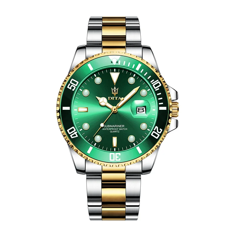 

Quartz Watch Men DITAWATCH Top Brand Luxury 2020 Green Waterproof Watches Mens Sports Date Wristwatches Black Relogio Masculino
